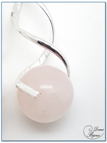 Boucle Oreille fantaisie argentée  spirale perle onyx 14mm